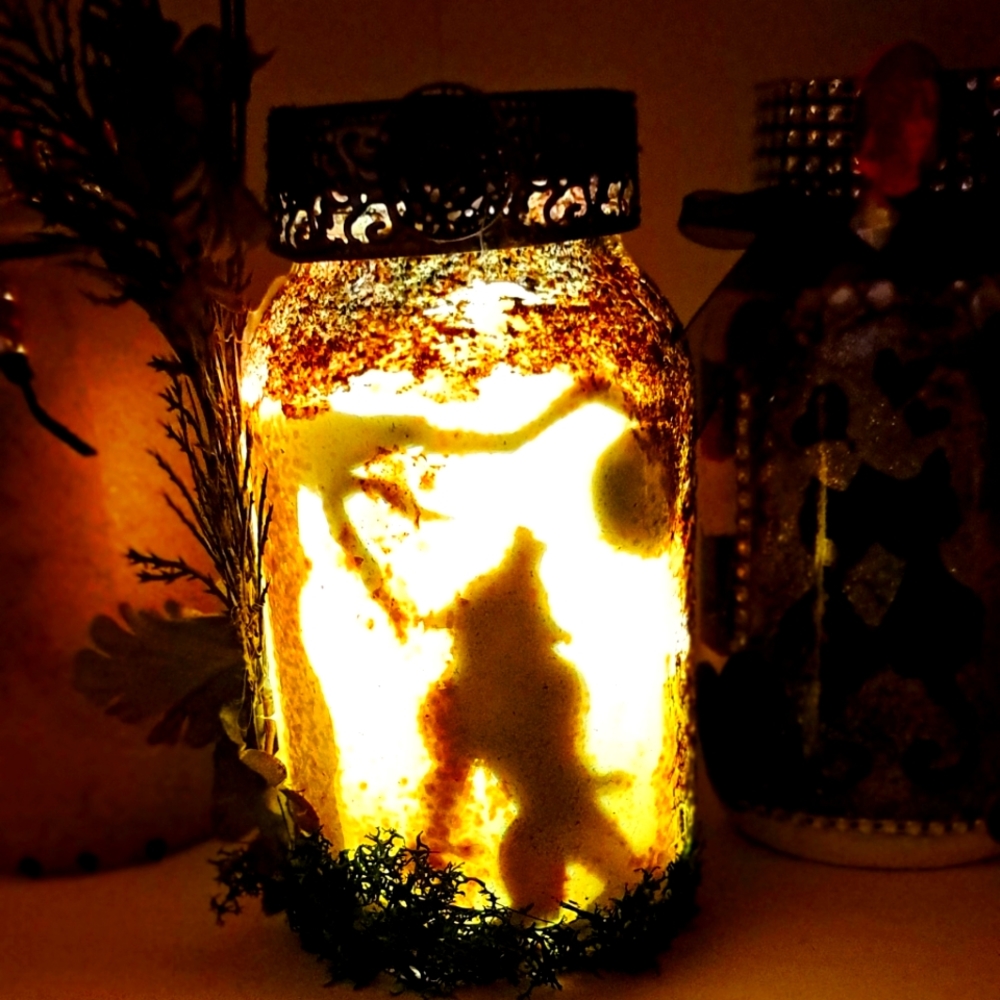 HANDMADE Enchantment Nite Lite Jar ( Werewolf )